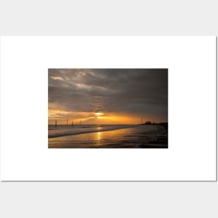 Sunrise on the Northumbrian coast Posters and Art